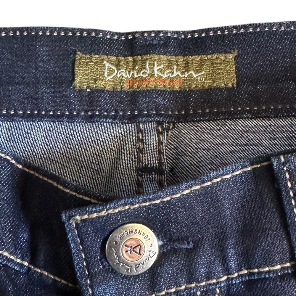 David Kahn Dark Wash Ankle Kick Crop Jeans Size 27 Classic Relaxed Fit - Picture 7 of 10
